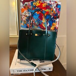 kate spade Green Leather Tote with Gold Plate